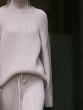 Load image into Gallery viewer, Ladies High Collar Casual Knitted Two-piece Suit
