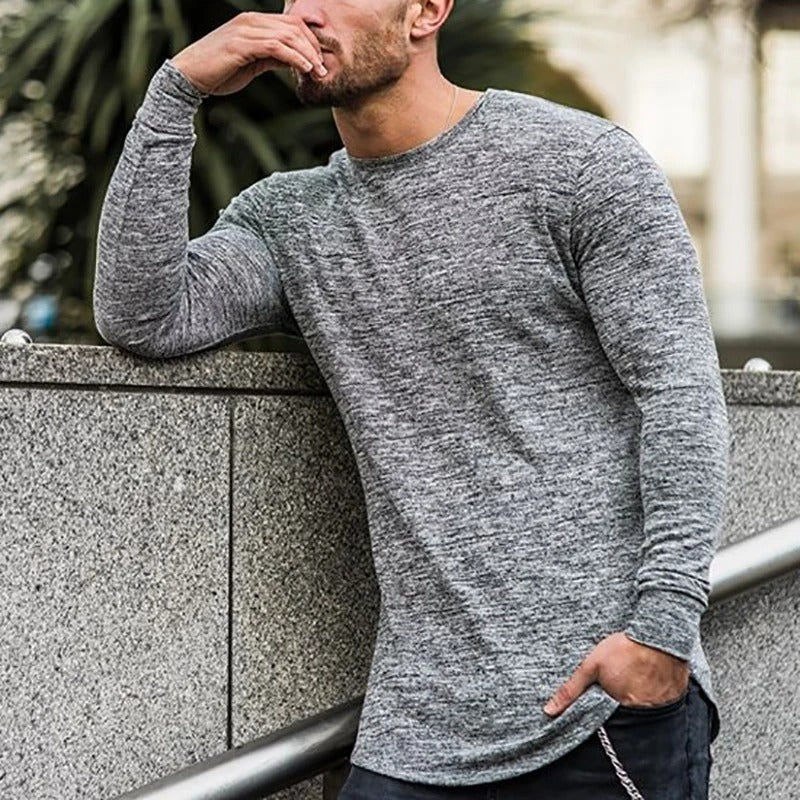Men's Casual Long Sleeve Round Neck T-Shirt