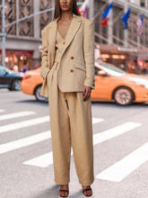 Load image into Gallery viewer, Fashion Waist Knot Solid Color Two-piece Casual Suit
