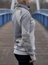 Load image into Gallery viewer, Casual Print High Neck Long Sleeve Hoodie
