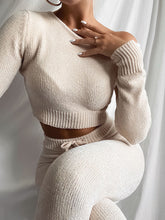 Load image into Gallery viewer, off the Shoulder Top Solid Color Pants Suit
