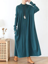 Load image into Gallery viewer, Autumn Solid Color Comfortable Loose Women&#39;S Sweater Dress
