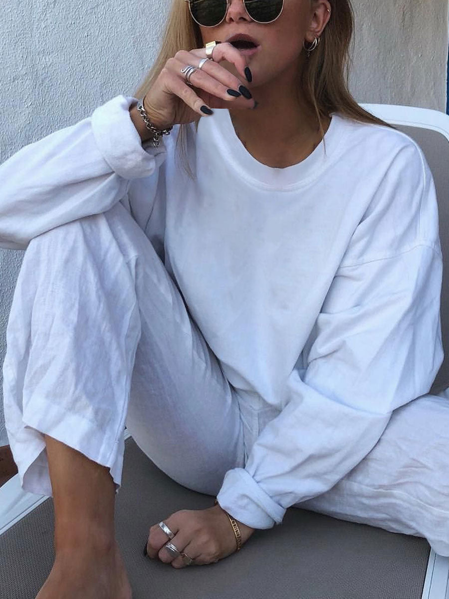 Solid Color Comfortable Long Sleeve Suit