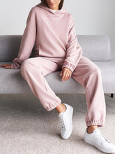Load image into Gallery viewer, Fashion Casual Hooded Solid Color Two-piece Set
