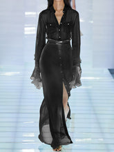 Load image into Gallery viewer, Fashion Casual Solid Color Button Long Sleeve Two-piece Suit
