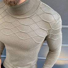 Load image into Gallery viewer, Men&#39;S Fashion Ribbed Turtleneck Water Ripple Knitted Sweater
