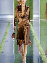 Load image into Gallery viewer, Fashion V-neck Long Sleeve Midi Dress
