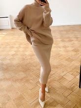 Load image into Gallery viewer, Fashion Casual High Neck Long Sleeve Solid Color Two-piece Suit
