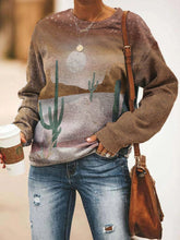 Load image into Gallery viewer, Desert Day Night Print Pullover Casual Sweatshirt
