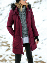 Load image into Gallery viewer, Winter Long Zipper Hooded Warm Jacket with Fur Collar
