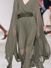 Load image into Gallery viewer, Pure Color Loose V-neck Fashion Dress

