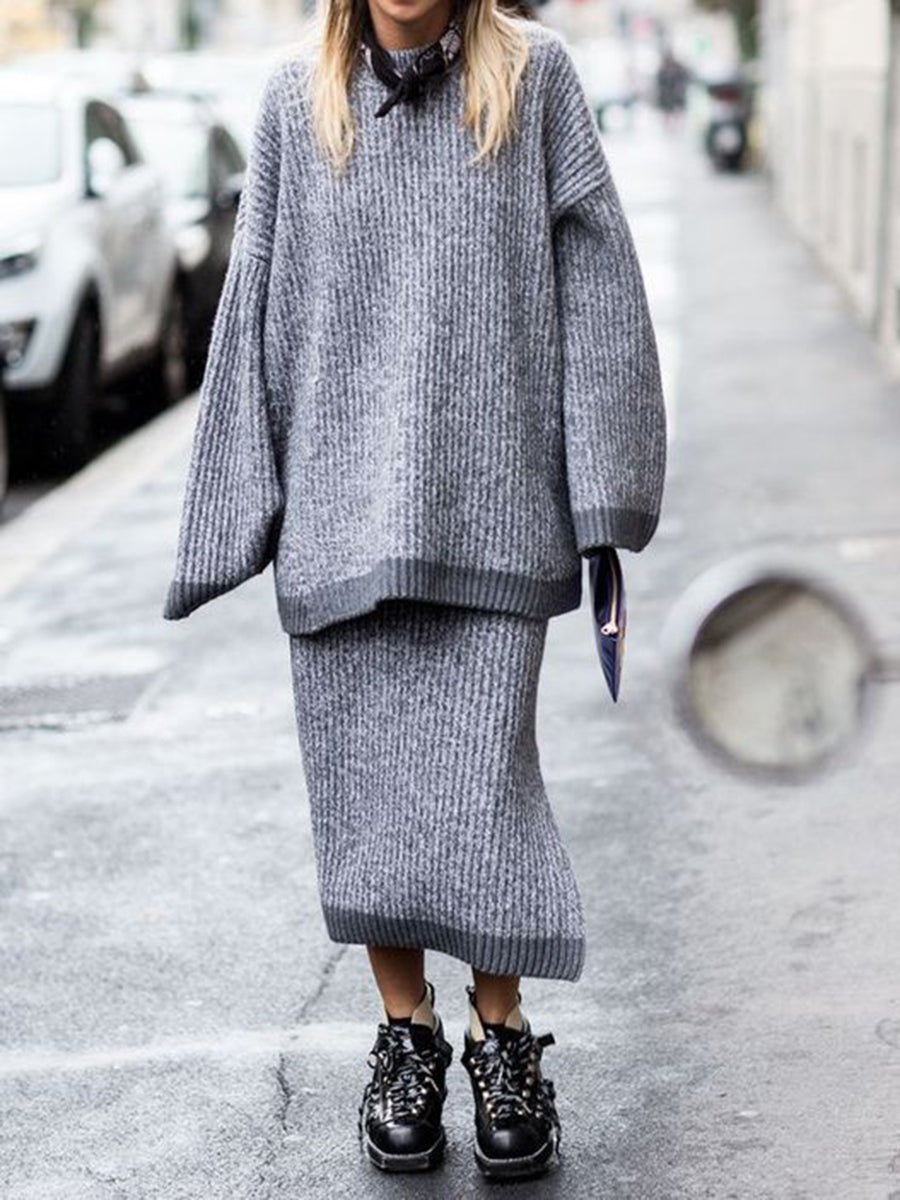 Winter Lazy Casual Sweater Two-piece Suit