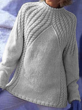 Load image into Gallery viewer, Cotton Blend Long-sleeved Knitted Sweater
