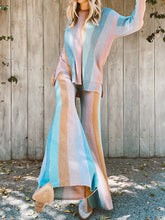 Load image into Gallery viewer, Round Neck Stripe Print Long Sleeve Suit
