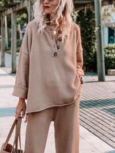 Load image into Gallery viewer, Casual Solid Color Loose Women&#39;S Knitted Two-Piece Suit
