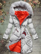 Load image into Gallery viewer, Windproof Hooded Zipper Women&#39;s Jacket with Furry Hood
