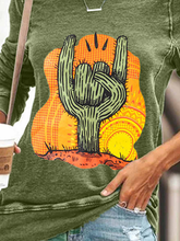 Load image into Gallery viewer, Women&#39;s Cactus Print Casual Sweatshirt T-Shirt
