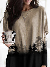 Load image into Gallery viewer, Forest Print Round Neck Long Sleeve Hoodies
