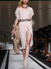 Load image into Gallery viewer, Fashion Sexy V-neck Midi Dress with Belt
