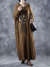 Load image into Gallery viewer, Cute Cat Print Hooded Women&#39;S Knitted Dress
