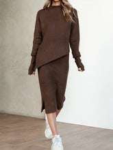 Load image into Gallery viewer, Elegant Loose LongSleeved Top and Skirt Knit Suit
