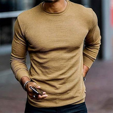 Load image into Gallery viewer, Men&#39;S Fashion Solid Color Round Neck Slim Long Sleeve T-Shirt
