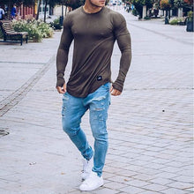 Load image into Gallery viewer, Men&#39;S Cotton Slim Round Neck Long Sleeve T-Shirt
