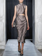 Load image into Gallery viewer, Fashion Sleeveless Stand Collar Elegant Evening Dress
