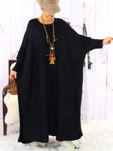 Load image into Gallery viewer, Loose Bat Sleeves Solid Color Sweater Dress
