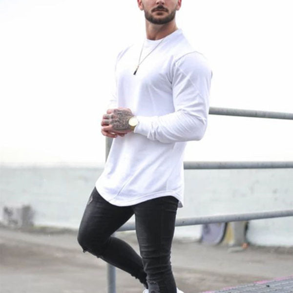 Men'S Sports Leisure Fitness Loose Long Sleeve T-Shirt