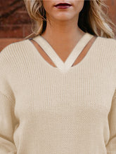 Load image into Gallery viewer, Comfortable Solid Color Warm V-Neck Knitted Long-Sleeved Sweater
