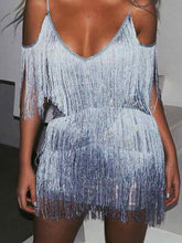 Load image into Gallery viewer, Suspender Tassel Evening Dress
