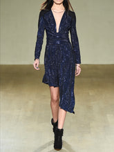 Load image into Gallery viewer, Fashion V-neck Long Sleeve Elegant Midi Dress
