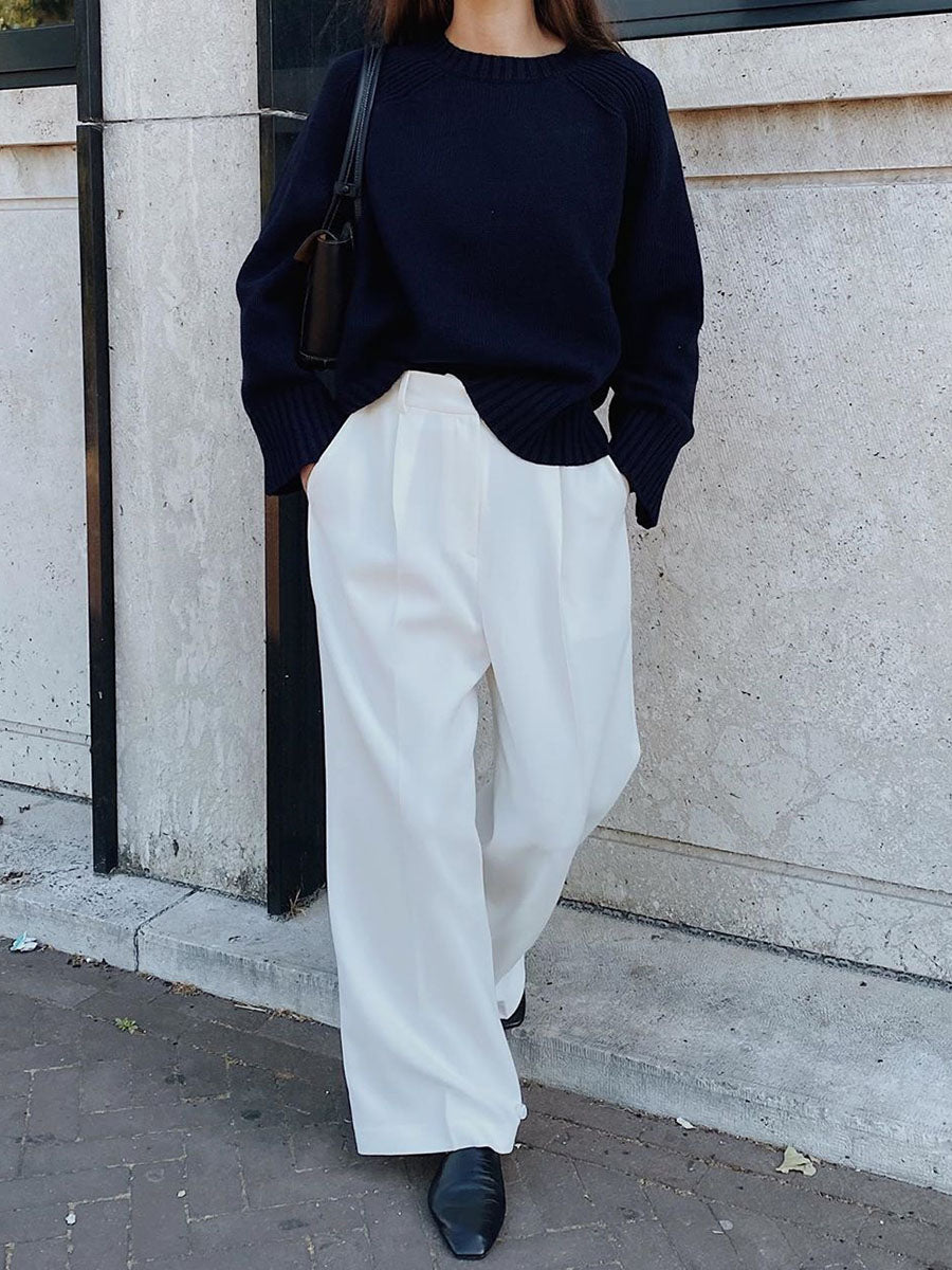 Fashion Long Sleeve Sweater Casual Two-piece Suit