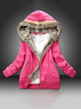 Load image into Gallery viewer, Casual Loose Long Sleeve Warm Hooded Jacket
