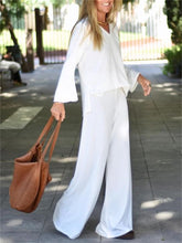 Load image into Gallery viewer, Fashionable Solid Color V-Neck Loose Women&#39;S Two-Piece Suit
