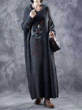 Load image into Gallery viewer, Cute Cat Print Hooded Women&#39;S Knitted Dress
