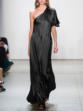 Load image into Gallery viewer, Fashion One-shoulder Silk Elegant Evening Maxi Dress
