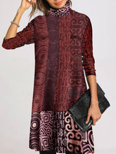Load image into Gallery viewer, Retro Loose Casual Long Sleeve High Floral Dress
