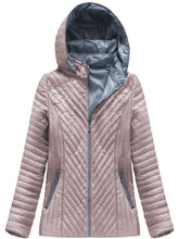 Load image into Gallery viewer, Warm Solid Color Pocket Zipper Hooded Cotton Jacket
