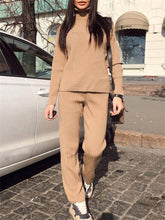 Load image into Gallery viewer, Fashionable Solid Color Casual High-Neck Women&#39;S Knitted Suit
