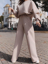 Load image into Gallery viewer, Women&#39;S Solid Color Casual Round Neck Sports Loose Two-Piece Suit
