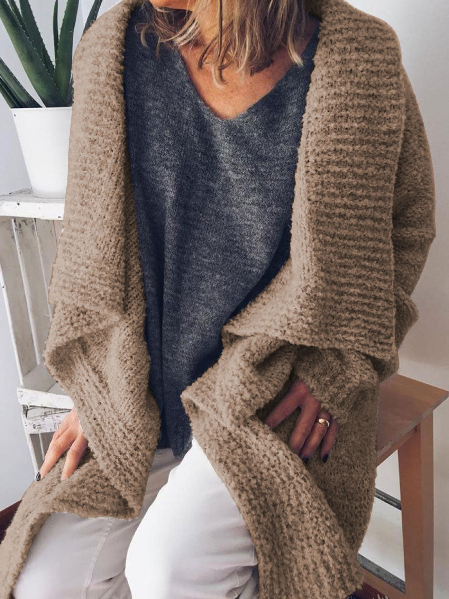 Plus Size Casual Long Sleeve Solid Outerwear