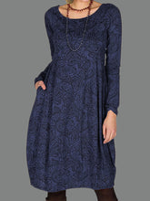 Load image into Gallery viewer, Print Round Neck Midi Dress
