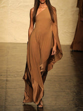 Load image into Gallery viewer, Fashion One-shoulder Solid Color Evening Dress
