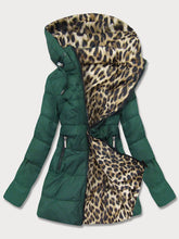 Load image into Gallery viewer, Casual Loose Long Sleeve Warm Leopard Print Hooded Jacket
