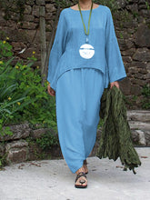 Load image into Gallery viewer, Simple Casual Loose Long Sleeved Top Pants Suit
