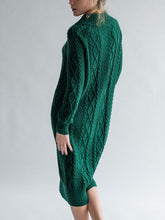 Load image into Gallery viewer, Autumn And Winter Warm Twist Round Neck Women&#39;S Knitted Long Dress
