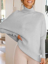 Load image into Gallery viewer, Simple Casual Loose Long Sleeve High Neck Knitted Top
