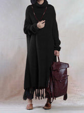 Load image into Gallery viewer, Casual Loose Tassel Hem Women&#39;S Knitted Dress

